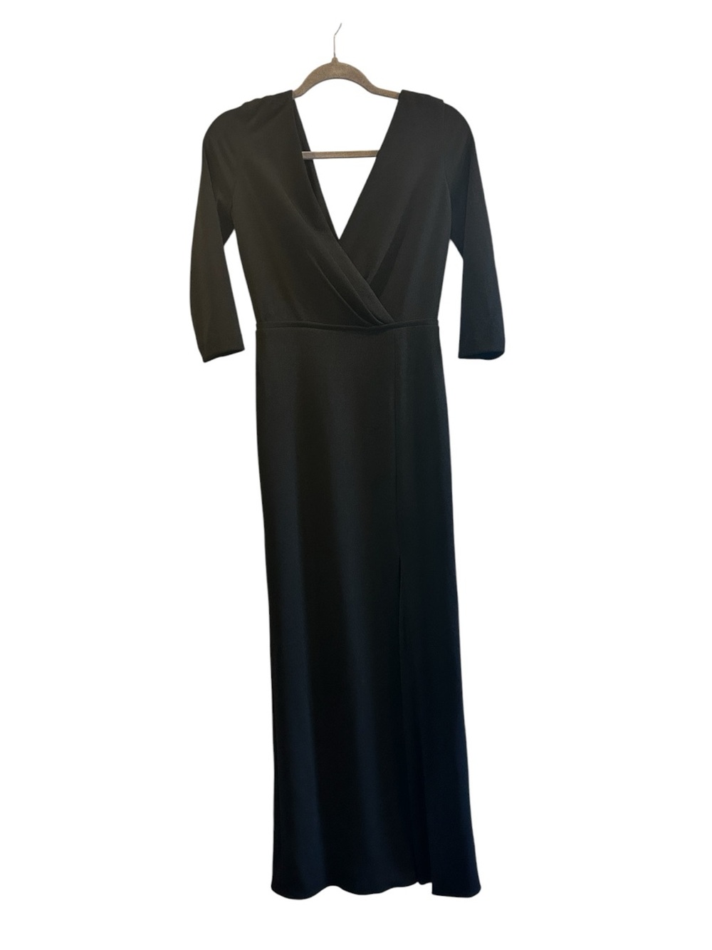 After Six | NWT | Elegant Black V-Neck Long Sleeve Maxi Dress | Size XSmall